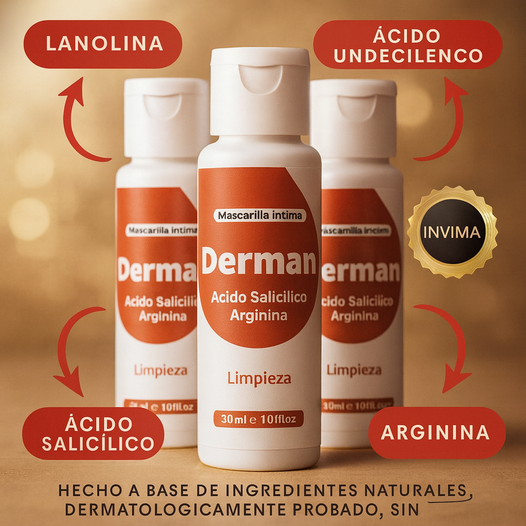 Derman Íntimo – Crema Natural Que Elimina Picazón, Ardor y Hongos